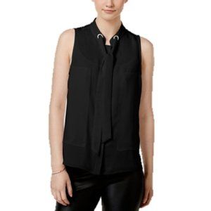 Xoxo Juniors' Grommet-Detailed Tie-Front Blouse, Size Small, Retail $44.00